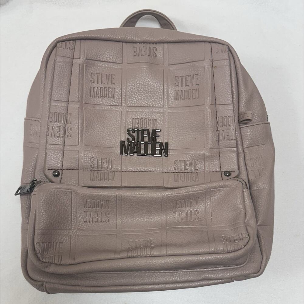 Steve Madden Women's Pale Pink Faux Leather Backpack Purse Bag 12x11